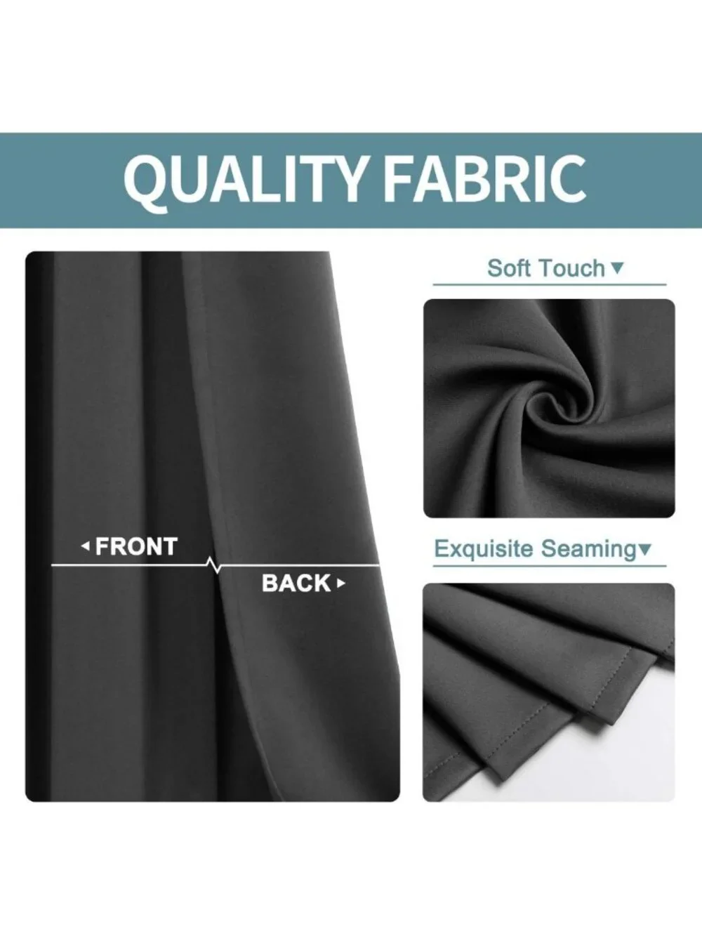 Thermal Insulated Blackout Curtains - Room Darkening Grommet Panels Set (Dark
